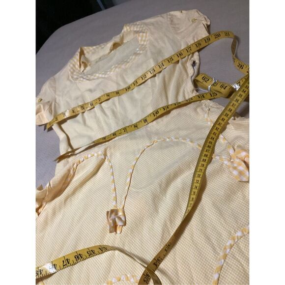 Vintage Yellow Gingham Fit & Flare Dress L - Picture 7 of 10